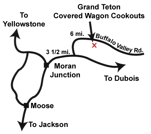 Grand Teton Chuckwagon Cookouts Map